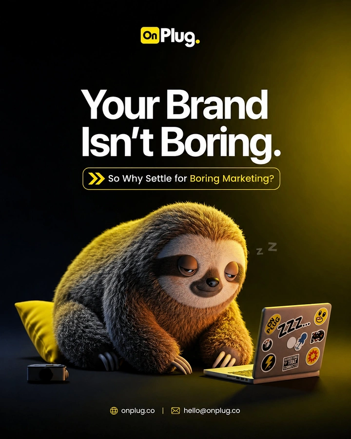Agency creative ad: Sleeping sloth embodies boring marketing