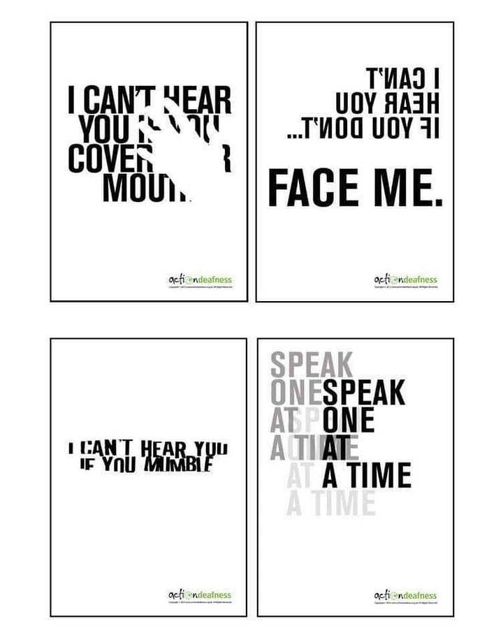Hearing Aids creative ad: Obscured typography simulates hearing loss