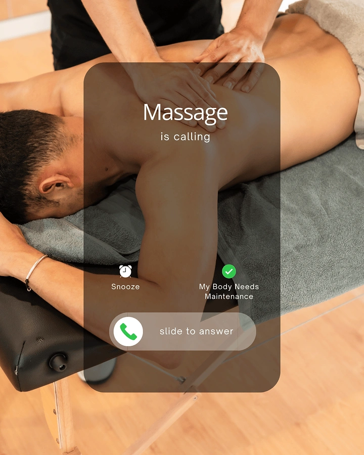 Spa & Massage creative ad: Incoming call UI metaphor: massage is calling