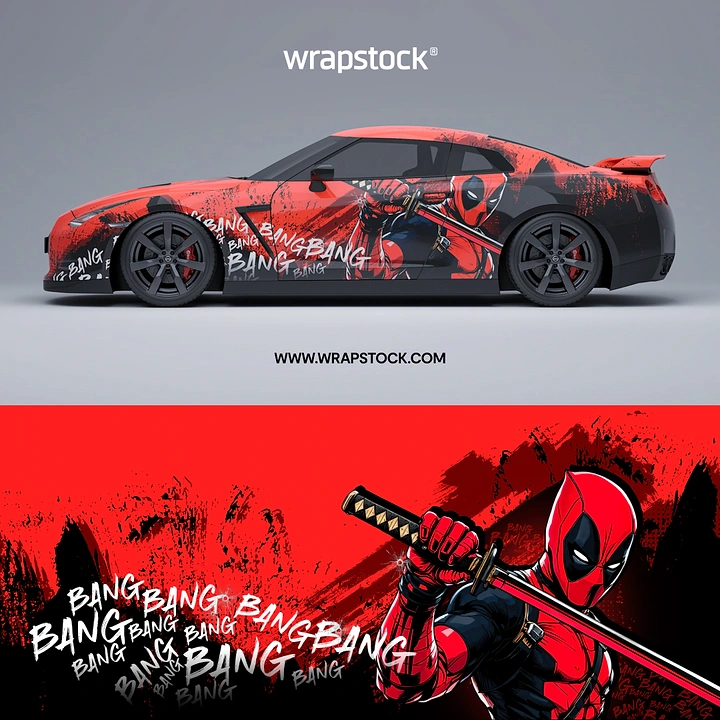 Window Tinting & Car Wraps creative ad: Deadpool character drives wrap campaign