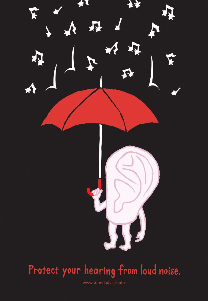 Story: Ear under umbrella shielding noise notes