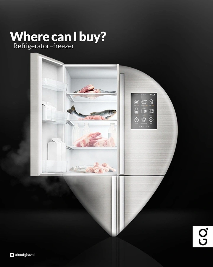 Home Appliances creative ad: Fridge shaped as heart