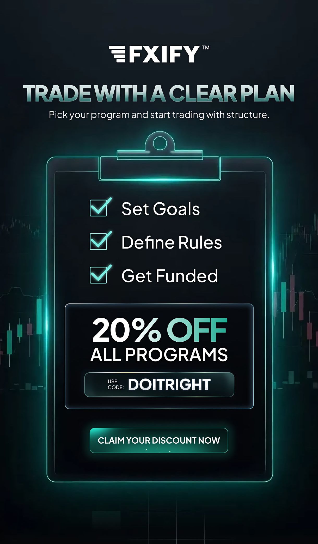 Story: Glowing clipboard checklist as trading plan