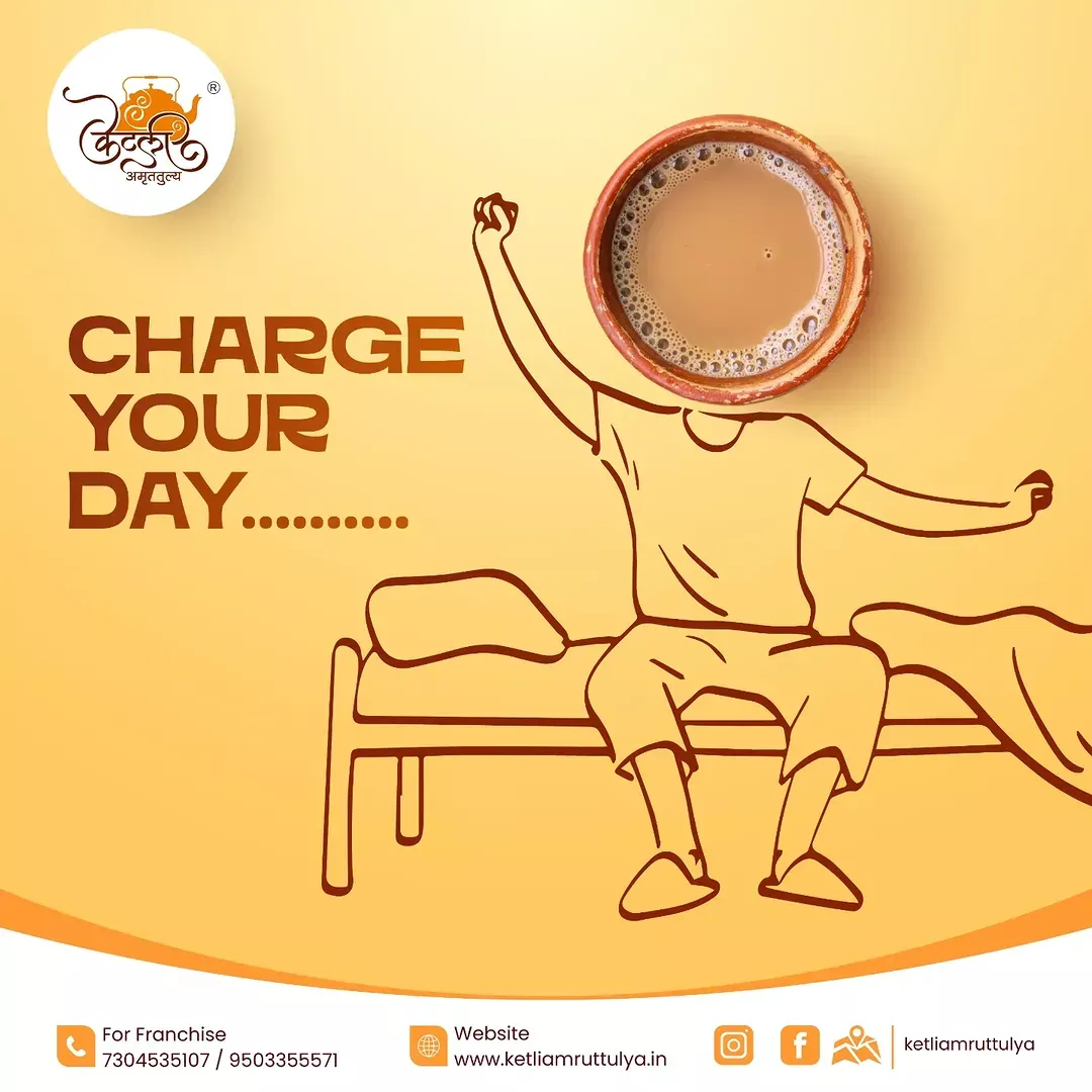 Instagram post: Chai cup as head of stretching man