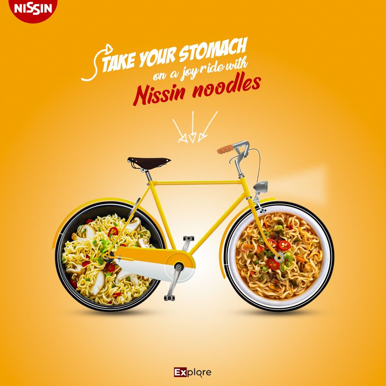 Instagram post: Bicycle wheels cleverly become noodle bowls