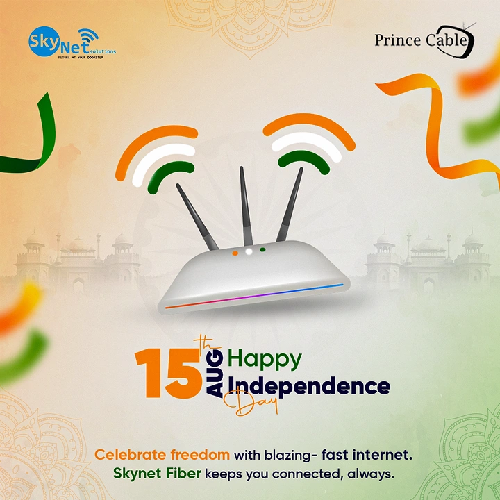 Independence Day creative ad: Router wifi waves in tricolour