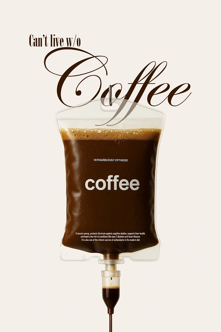 Coffee Shops creative ad: IV drip bag filled with coffee