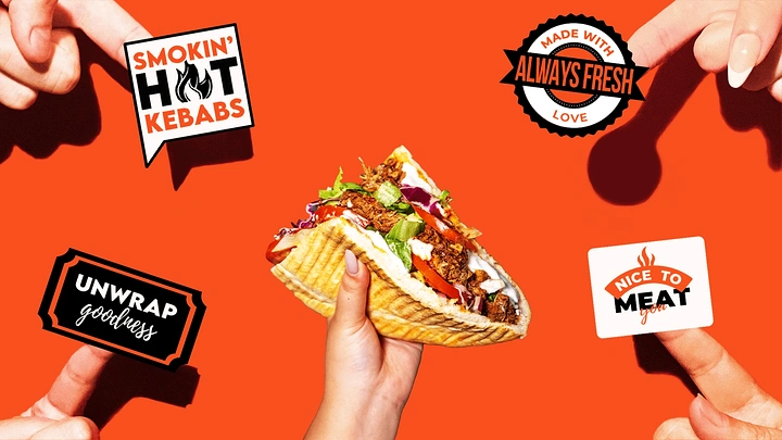 Arabic & Middle Eastern Restaurants creative ad: Playful labels and meat-related copy