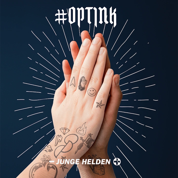 Tattoo Studios creative ad: High-five hands with tiny tattoos, #optink