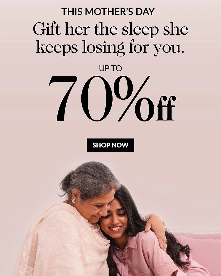 Mother's Day creative ad: Grey-haired mother embracing her smiling adult daughter