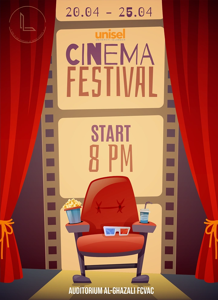 Cinemas & Movie Theatres creative ad: Cinema seat framed as film strip stage