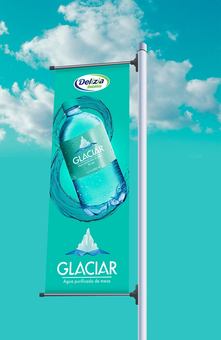 Packaged Drinking Water creative ad: Bottle displayed like clothing on a line