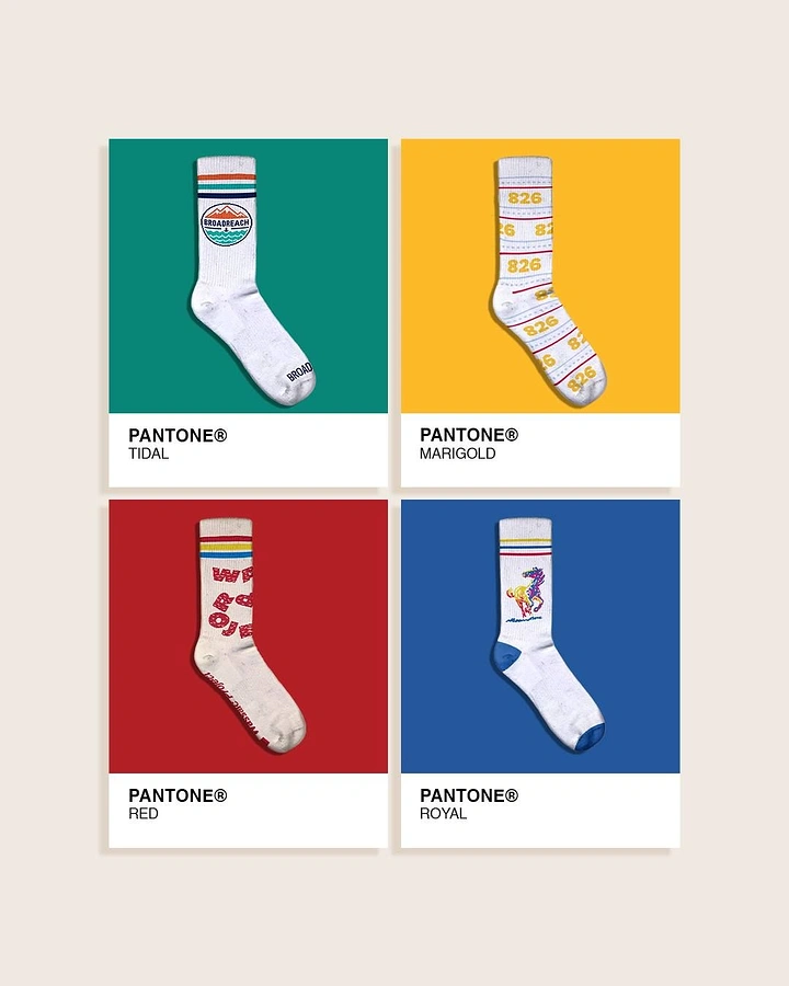 Socks Brands creative ad: Socks transformed into Pantone color cards