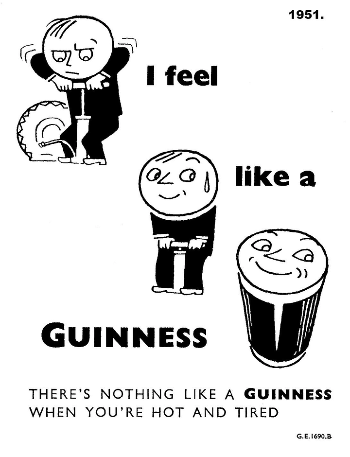 Bars & Pubs creative ad: Memorable comic heat-and-tiredness metaphor