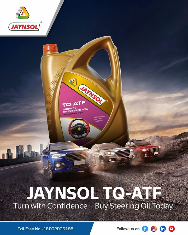 Engine Oil & Lubricants creative ad: Oversized bottle dominates automotive city scene