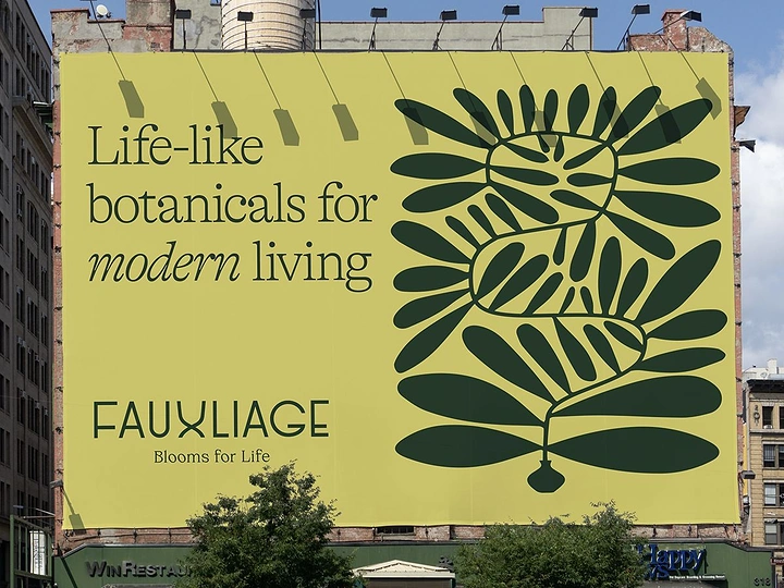Plant Shops & Nurseries creative ad: Fauxliage wordplay supports brand concept