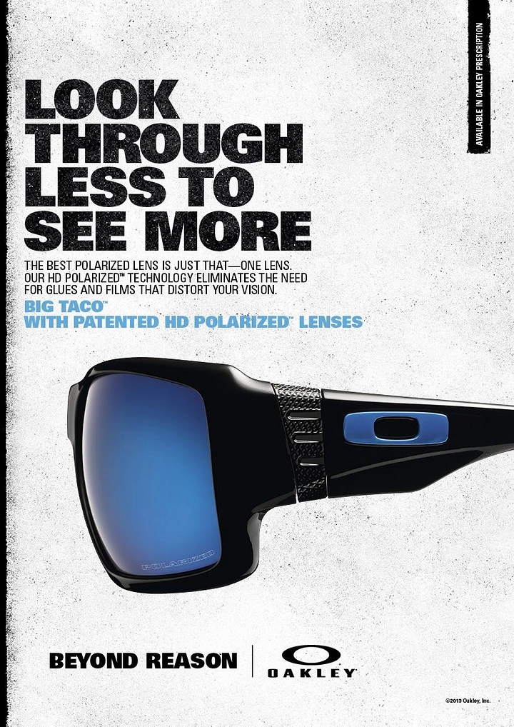 Opticians & Eye Care creative ad: 'Look through less to see more' polarized pun