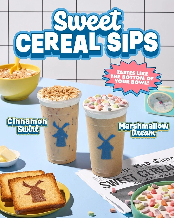Breakfast Cereals & Oats creative ad: Cereal transformed into playful drink concept