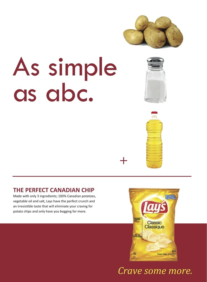 Snacks & Namkeen Brands creative ad: Ingredients as simple equation, clean