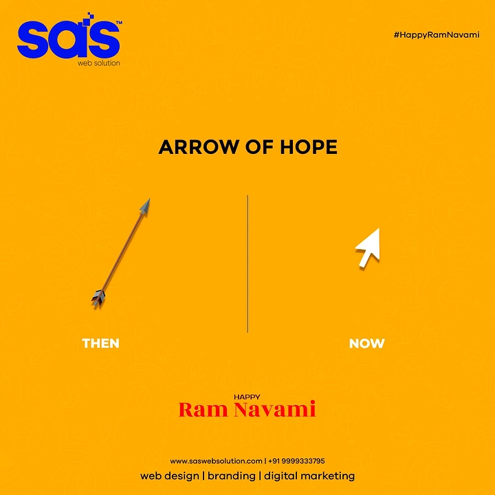 Ram Navami creative ad: Arrow then, cursor now: witty minimal pun
