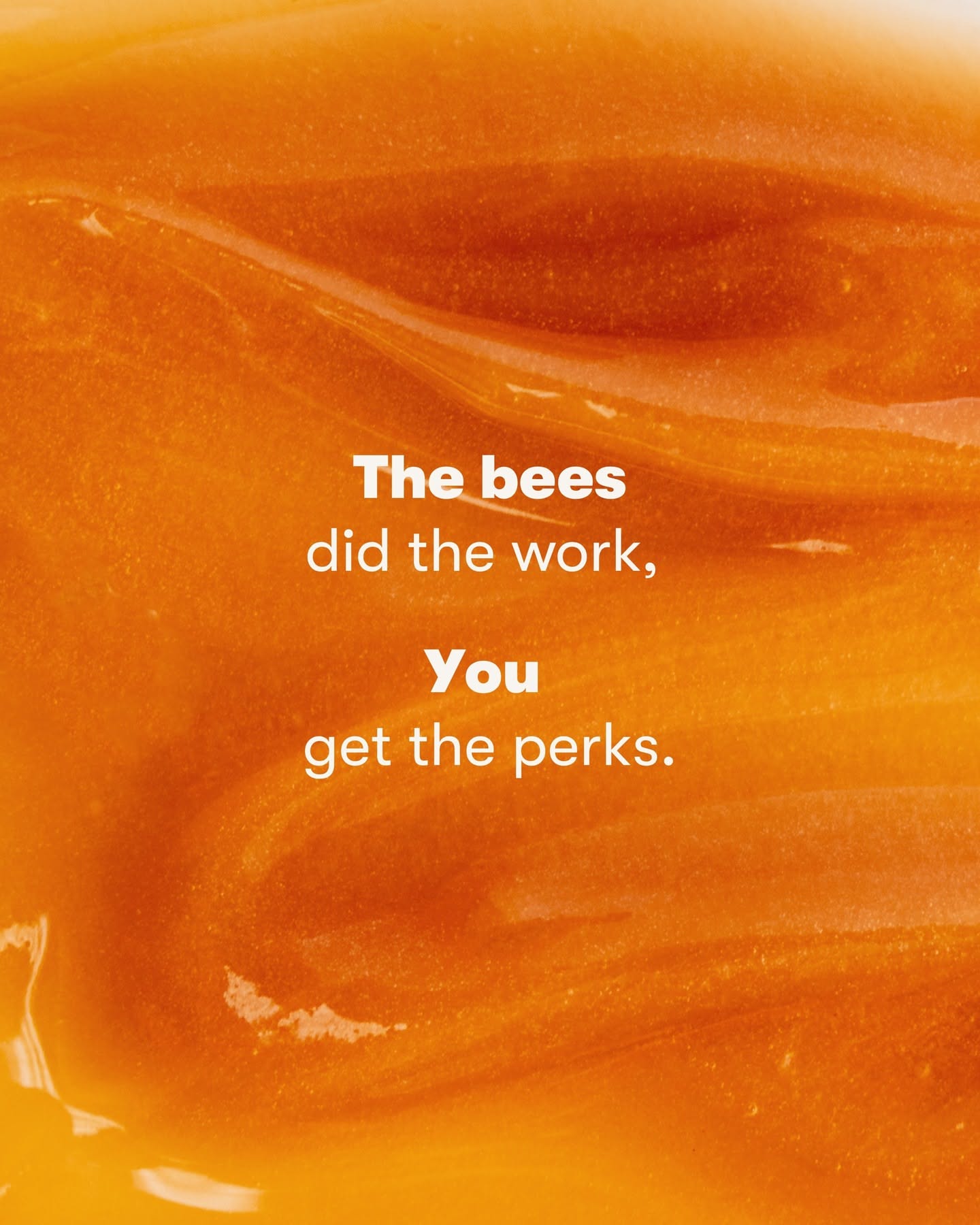 Instagram post: Witty bees-and-benefits copy treatment