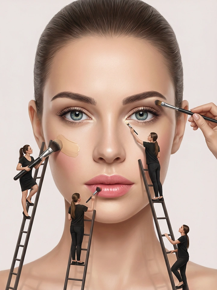 Makeup & Beauty Academies creative ad: Miniature artists transform application into spectacle