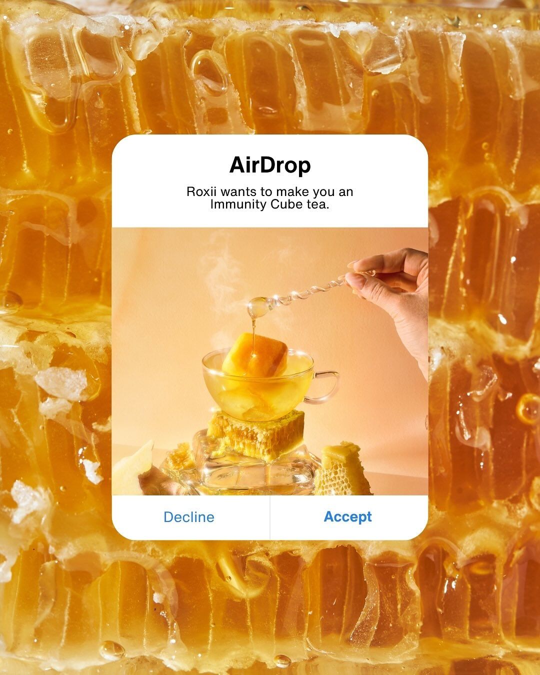 Instagram post: AirDrop-style immunity product concept