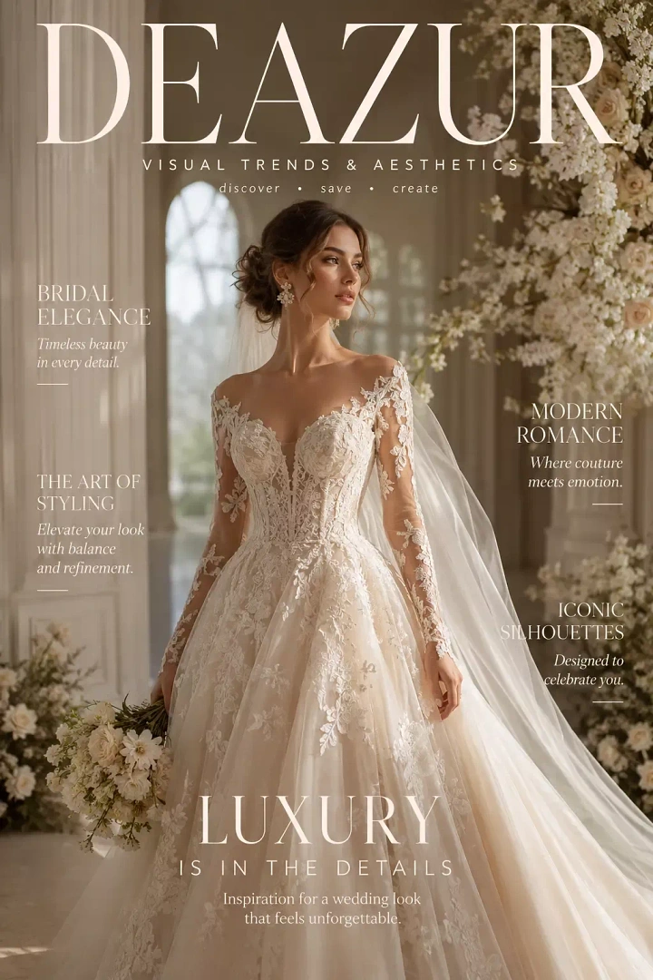 Bridal Wear & Wedding Dresses creative ad: Exceptional luxury bridal magazine cover