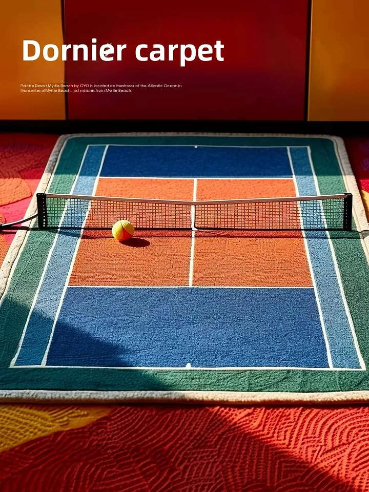 Rugs & Carpets creative ad: Carpet becomes a tennis court