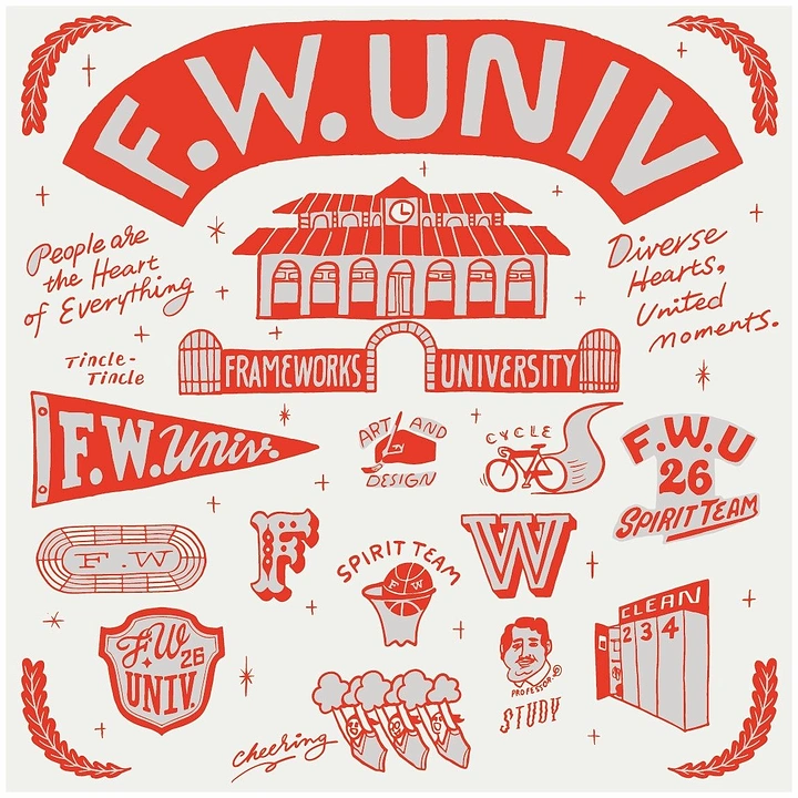 Universities & Colleges creative ad: Hand-drawn university world with lively identity