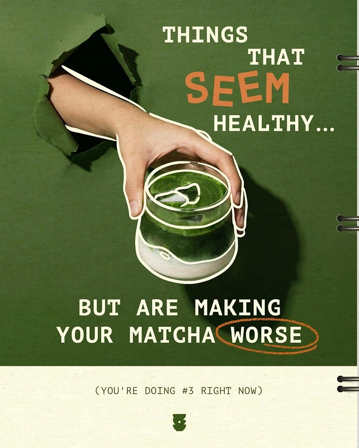 Tea & Chai Brands creative ad: Hand bursts through paper, myth-busting copy
