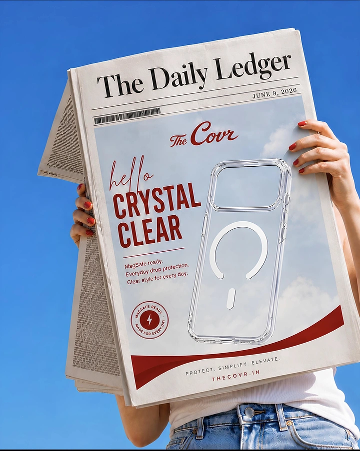 Phone Cases & Mobile Accessories creative ad: Newspaper framing makes case the headline