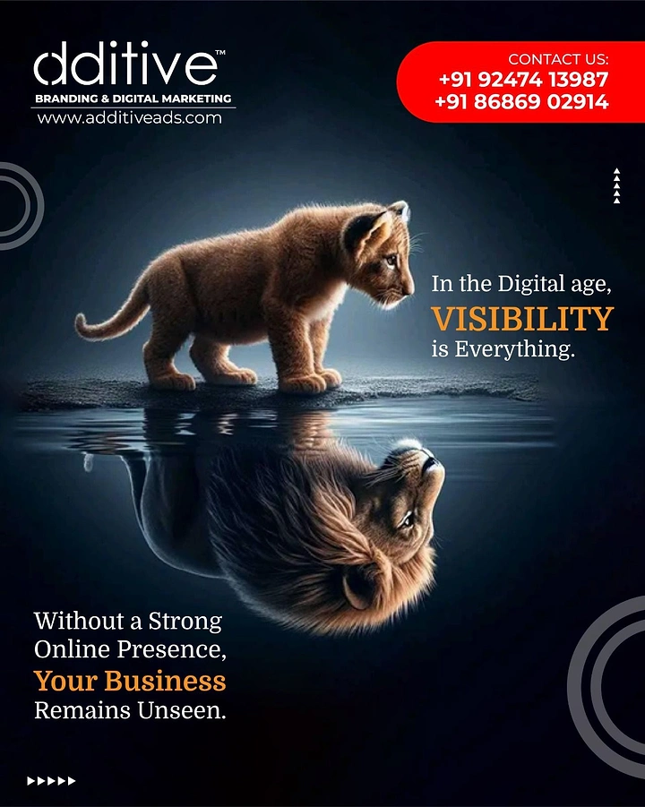 Agency creative ad: Cub reflecting as lion: visibility metaphor