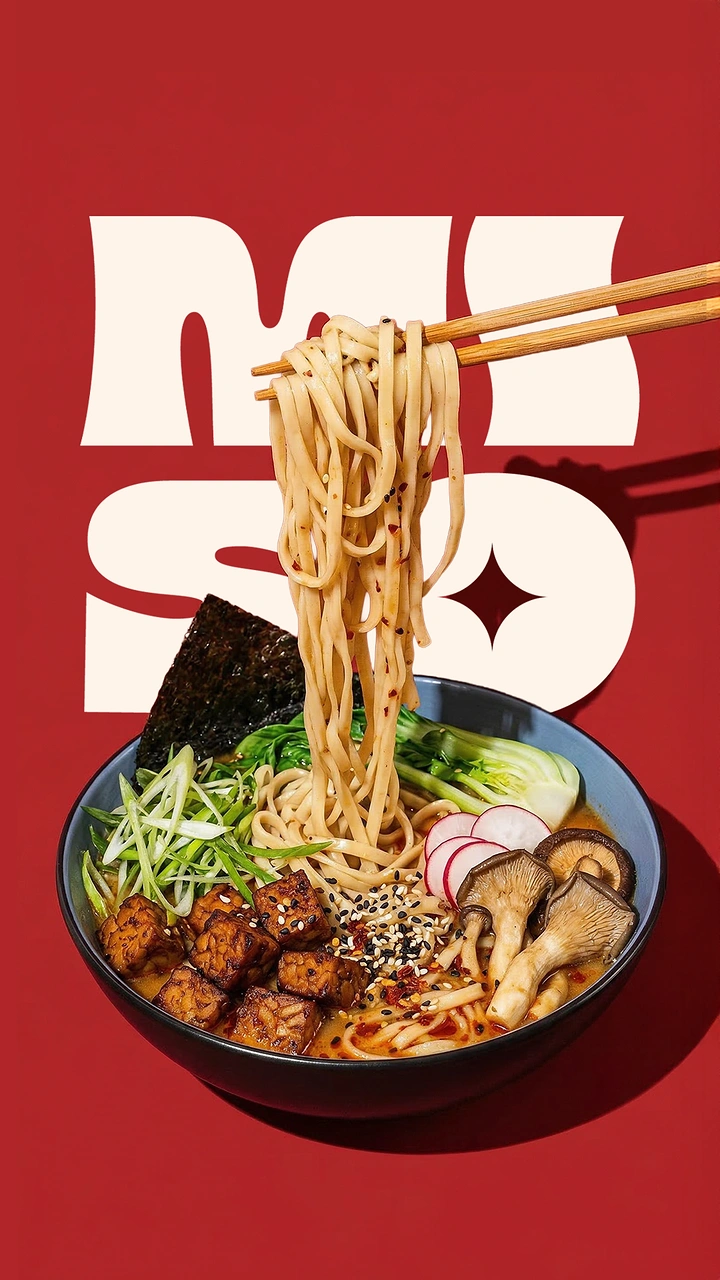 Chinese Restaurants creative ad: Typography becomes bold noodle-brand symbol