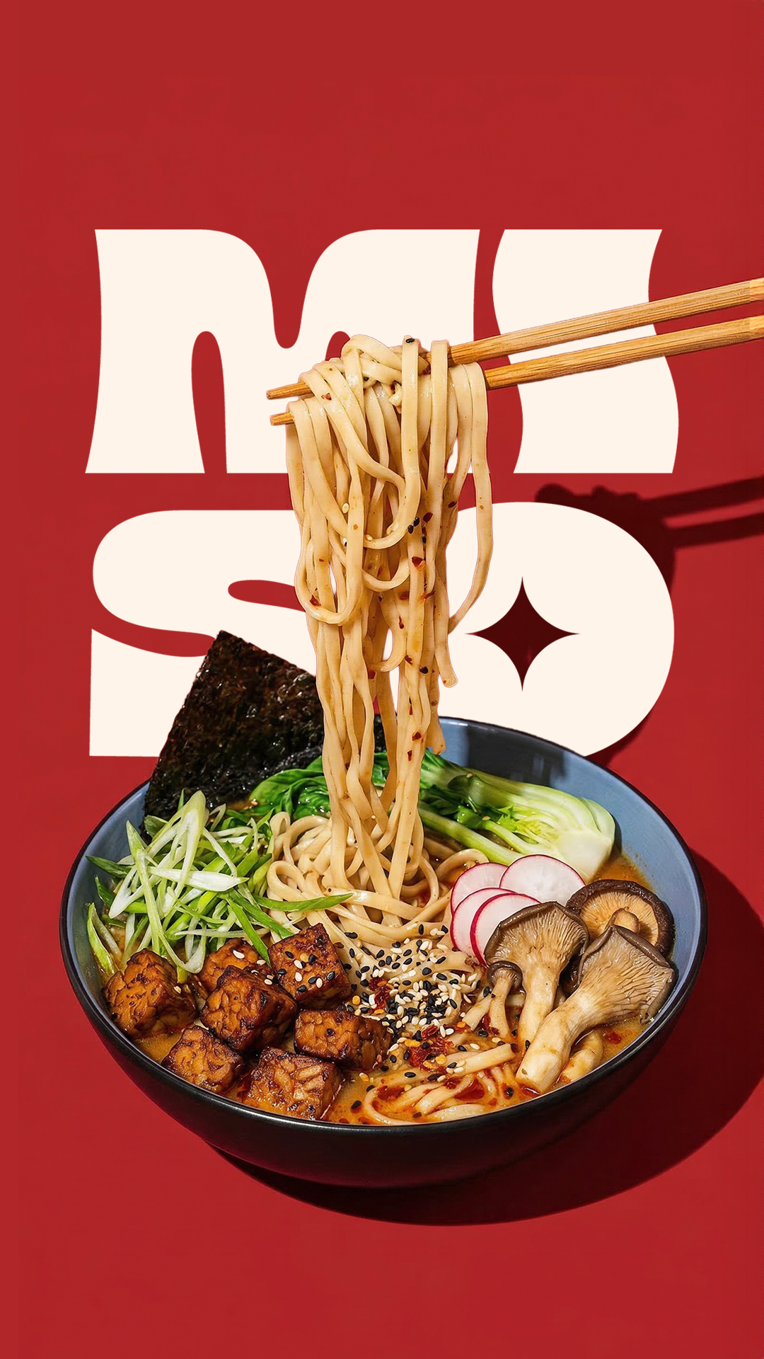 Story: Typography becomes bold noodle-brand symbol