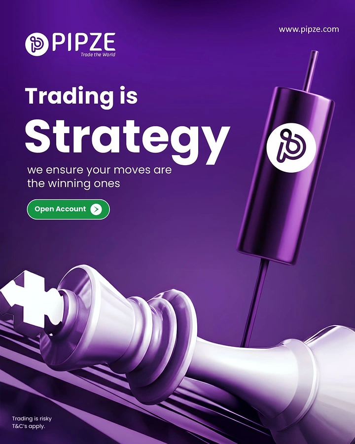 Stock Brokers & Investing creative ad: Candlestick knocks over chess king metaphor