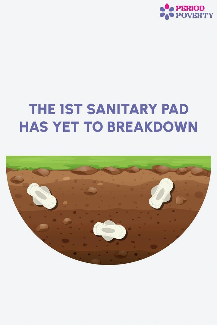 Period Care & Feminine Hygiene creative ad: Pad decomposition shown underground