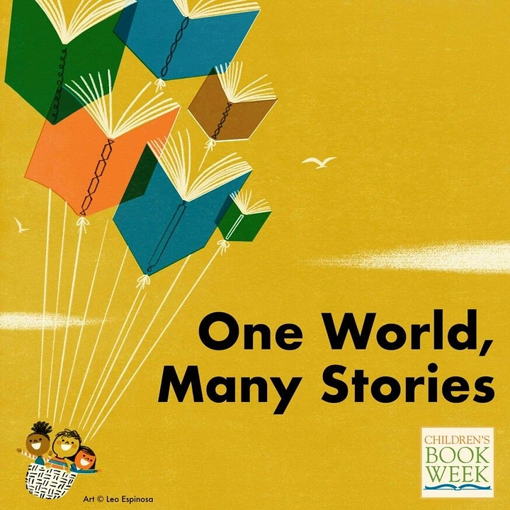 Bookstores creative ad: Books as hot-air balloons carrying children