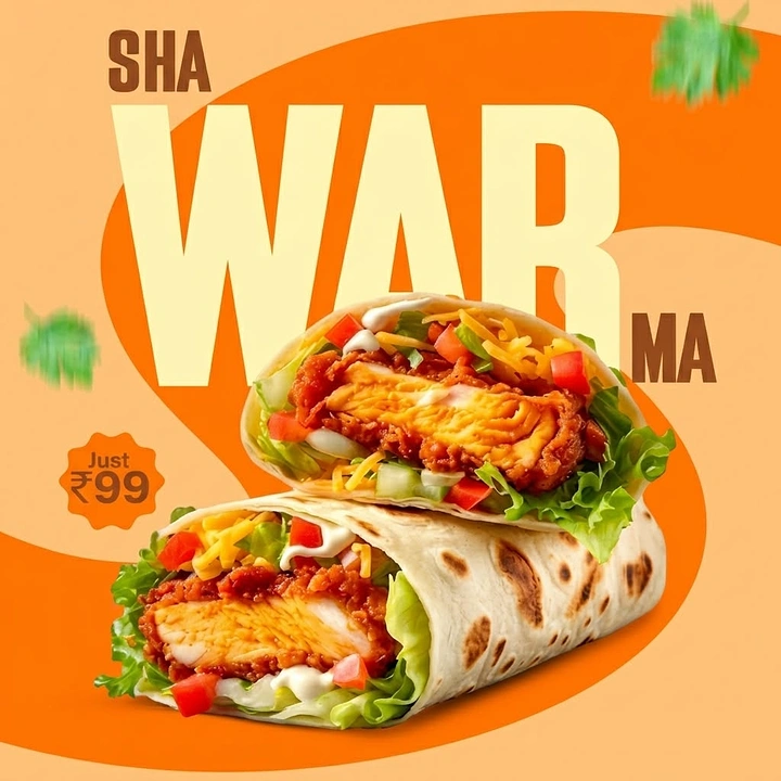 Arabic & Middle Eastern Restaurants creative ad: Word split visually echoes shawarma wraps
