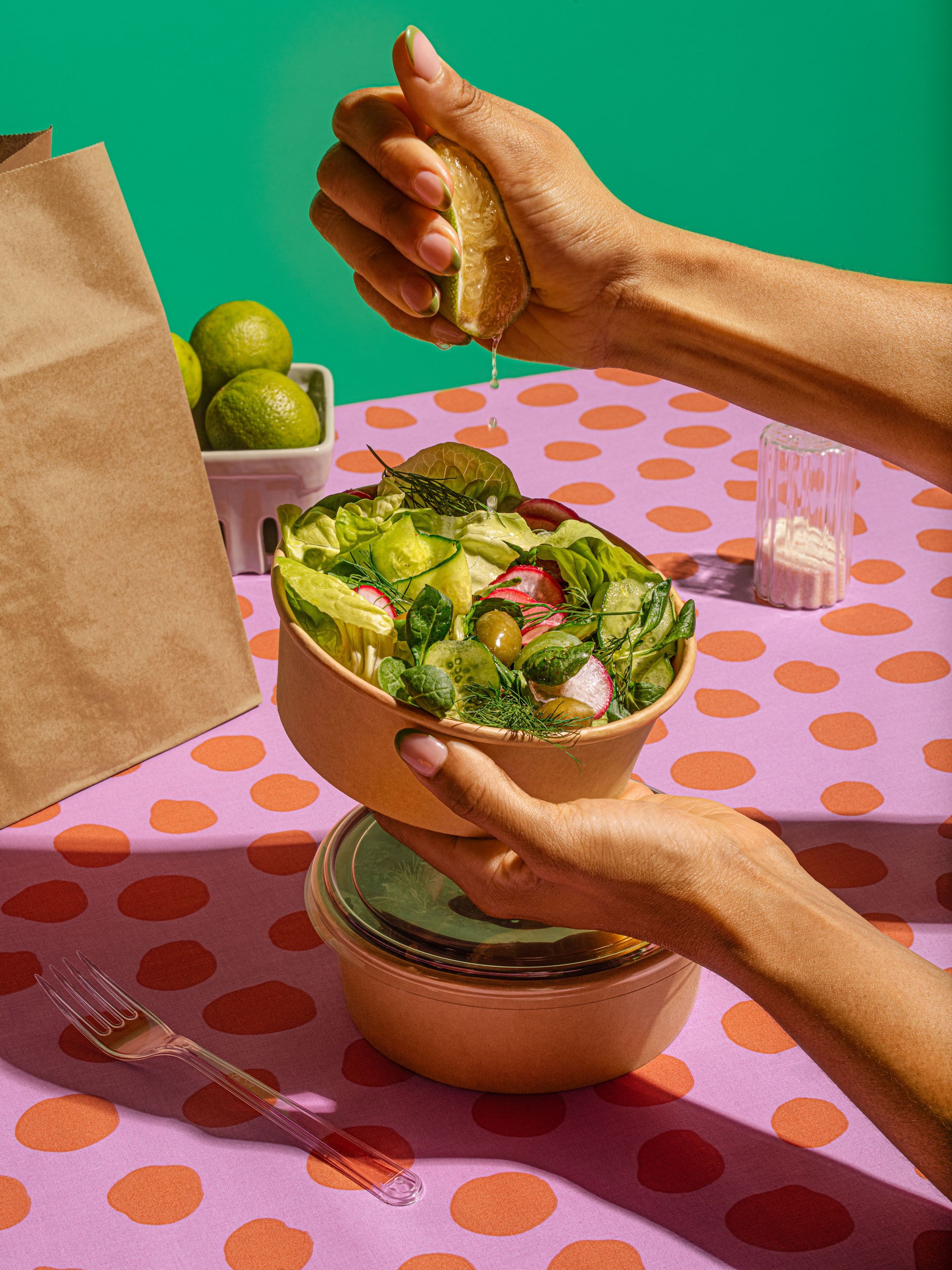 Instagram post: Bold editorial salad styling