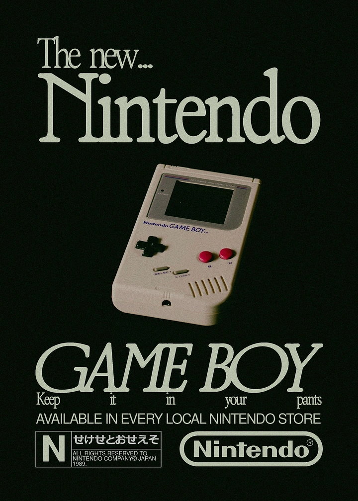 Gaming & Esports creative ad: Game Boy as fashion-brand launch pun