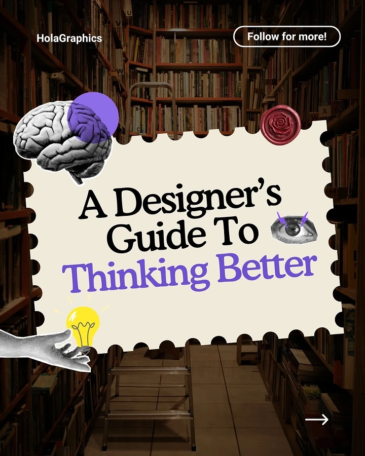 Design & Animation Schools creative ad: Brain-and-heart library metaphor for thinking