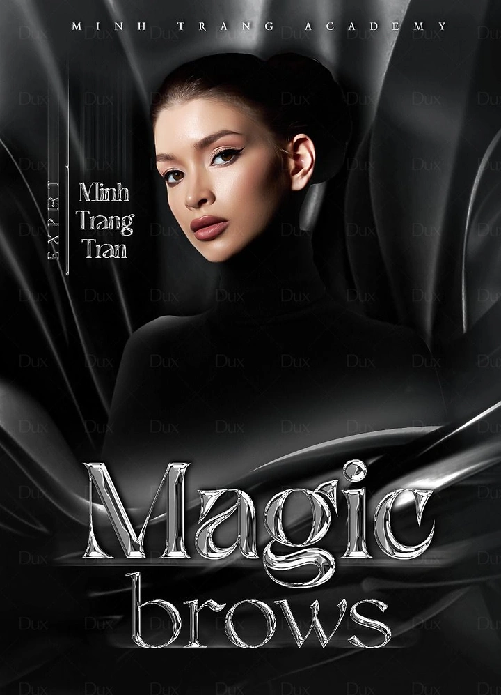 Makeup & Beauty Academies creative ad: Magical brows concept with dramatic fashion craft