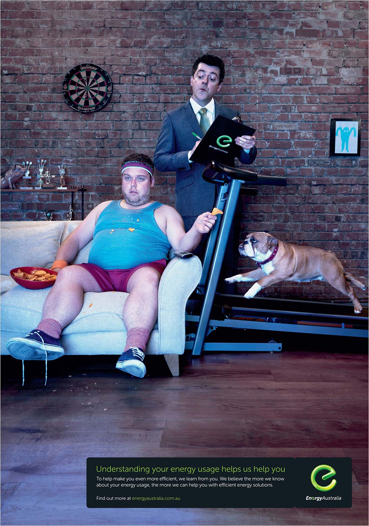 Story: Couch-potato energy usage concept