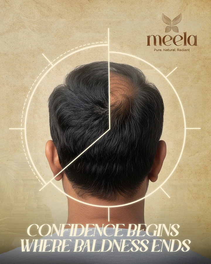 Hair Transplant & Hair Clinics creative ad: Clock hands over bald crown