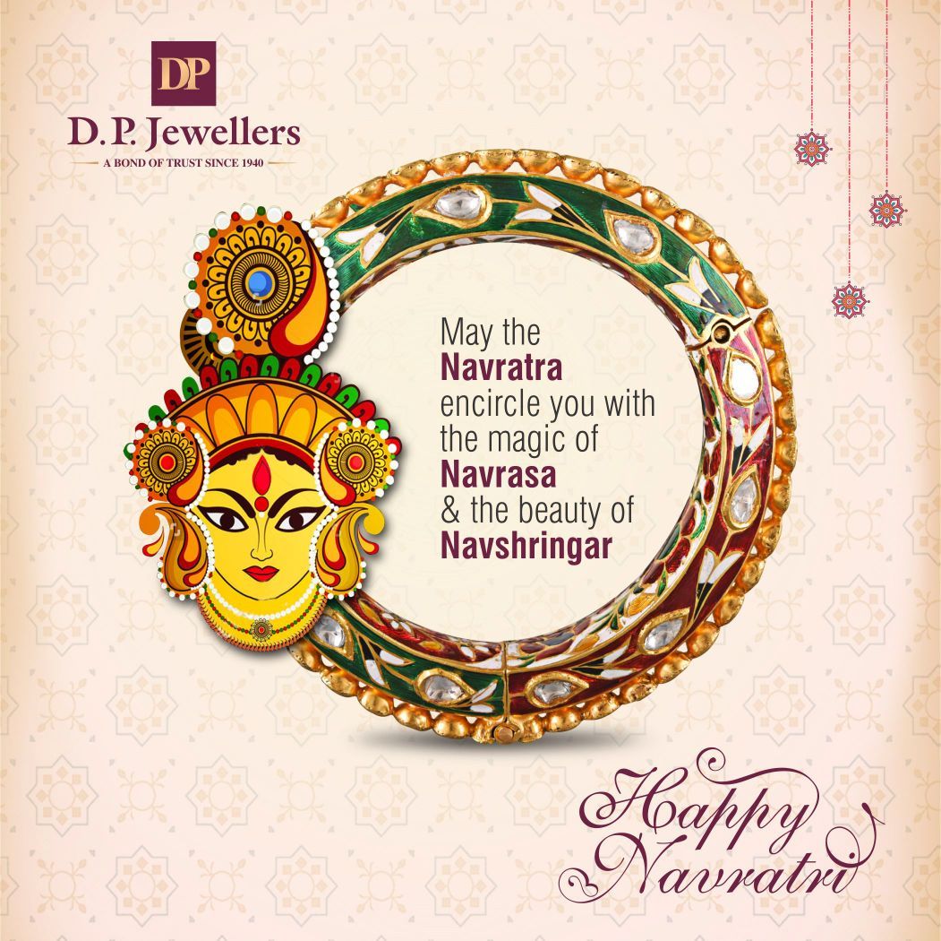 Enamel kundan bangle framing a greeting beside a Durga face