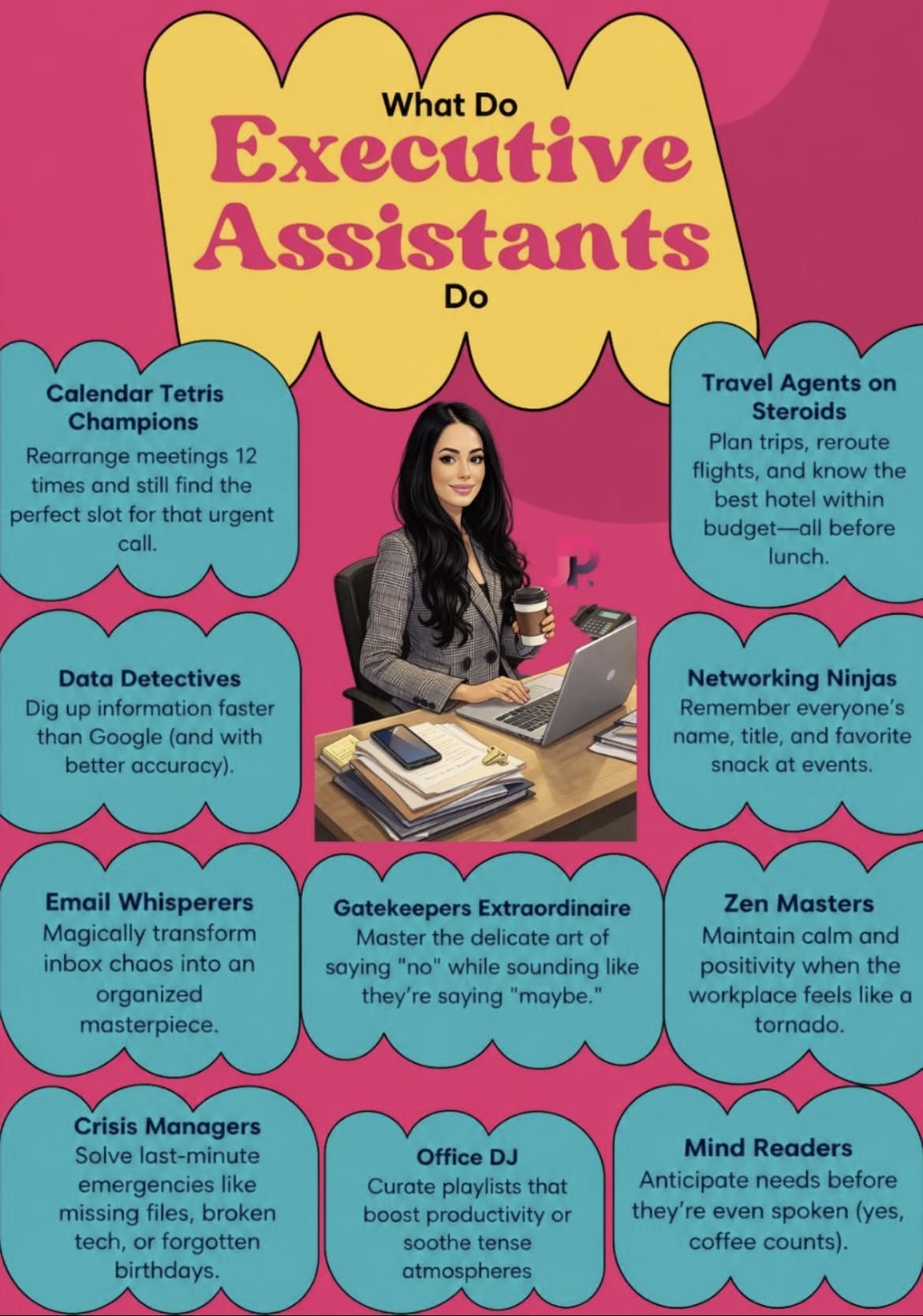 Story: Engaging witty copy explains service roles
