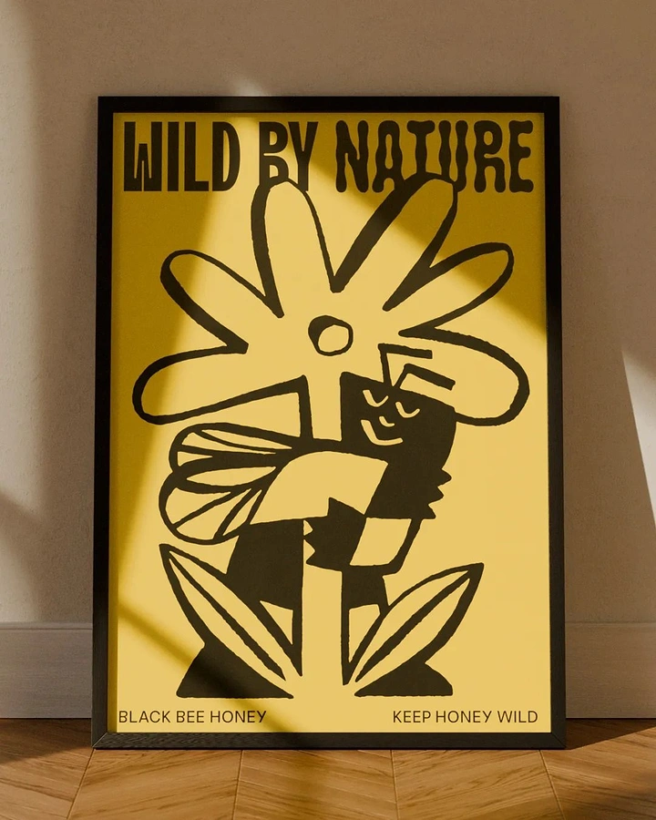 Honey Brands creative ad: Wild nature expressed through bee illustration