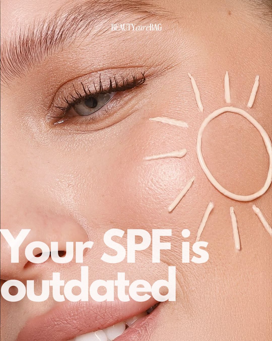 Instagram post: Bold close-up challenges outdated SPF thinking, slide 1