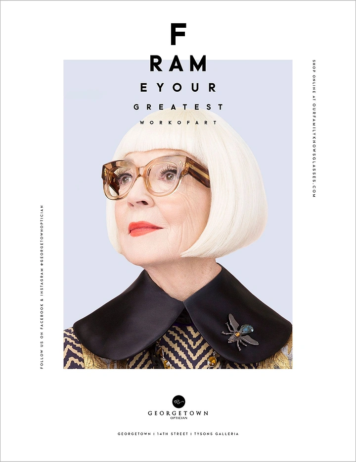 Opticians & Eye Care creative ad: Eye-chart headline 'Frame your greatest'